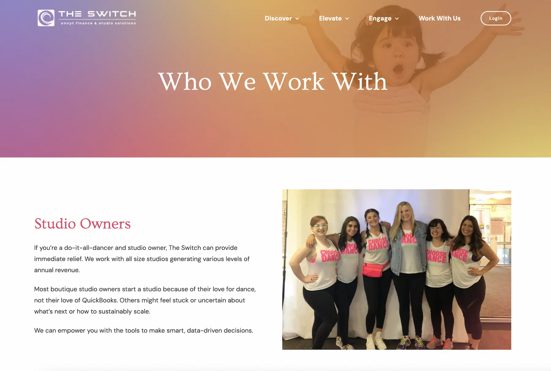 The Studio Switch services page